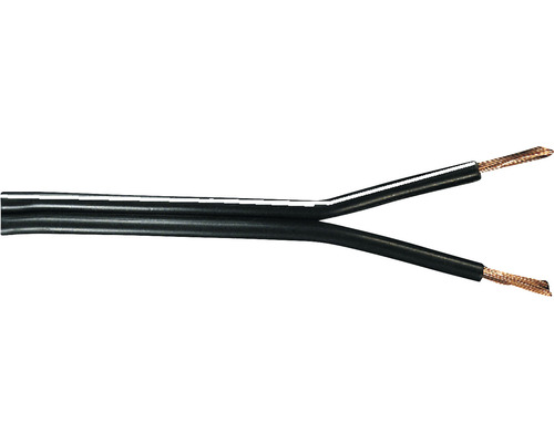 Högtalarkabel 2x1,5 mm² svart, metervara Tvåtrådig elektrisk kabel med koppartrådar