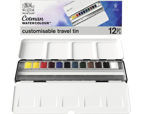 Winsor & Newton Cotman akvarellåda med tolv färger