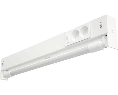 Vit underskåpslampa med uttag