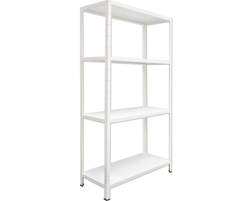 Förvaringshylla SCHULTE REGALWELT 200x100x50cm metall vit 4 hyllplan max. 280kg Vit metallhylla med fyra hyllor