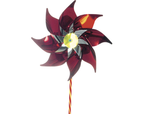 Vindsnurra med blomformade rotorblad på en stång
