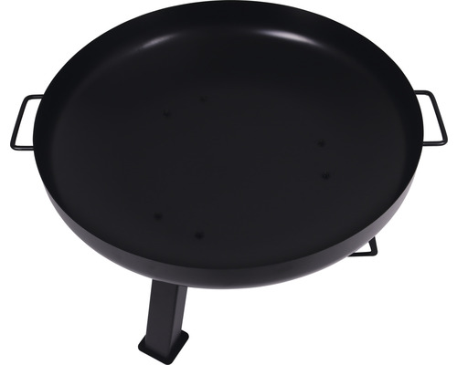 Eldstad av metall med handtag och stativ