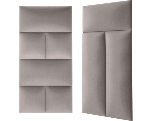 Två ljudisolerande paneler med tygklädsel för väggmontering