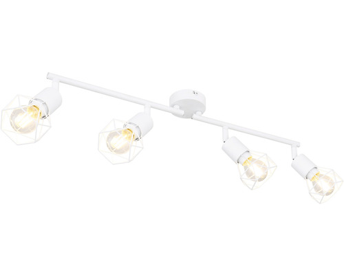 Taklampa med fyra lampor och geometriska lampskärmar