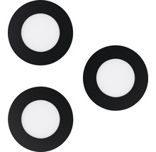 Tre runda LED-infällda spotlights