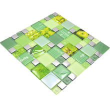 Mosaik glas XCM MC559 silver grön 29,8 x 29,8 cm