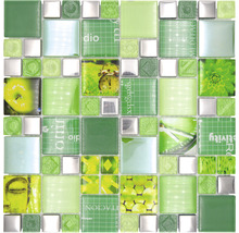 Mosaik glas XCM MC559 silver grön 29,8 x 29,8 cm