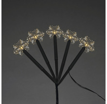 Snöflinga trädgårdslampa med fem LED snöflingor