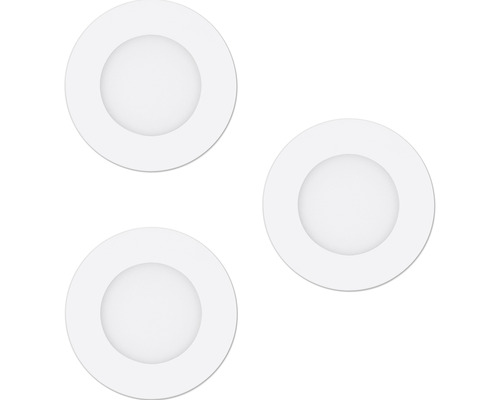 Tre runda LED-infällda spotlights