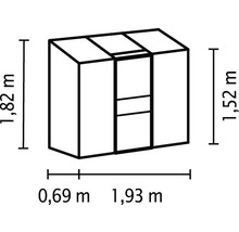 Växthus VITAVIA Ida 1300 193x69cm svart 4mm polykarbonat