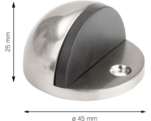 Dörrstopp i rostfritt stål, diameter 45 millimeter