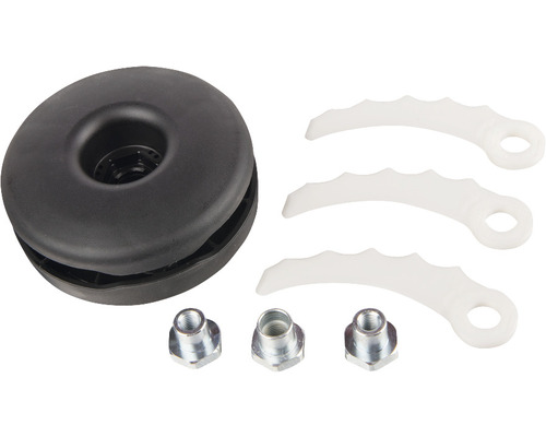 Reservdelar för grästrimmer: skyddskåpa, knivar och muttrar