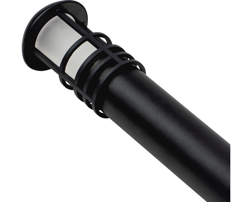 Svart gångvägsbelysning med glasskärm