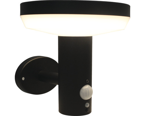Svart vägglampa med rörelsesensor