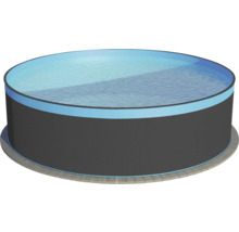 Pool PLANET POOL Ø350x90cm inkl. sandfilterpump, filtersand, stege & skimmer antracit-thumb-0