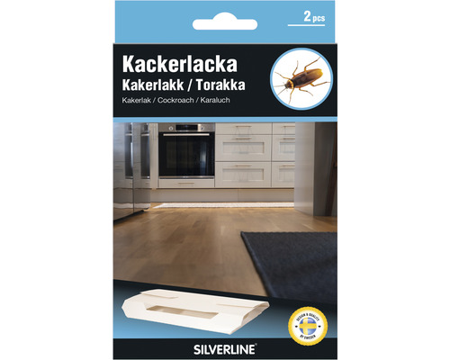 Förpackning med två kackerlacksfällor för skadedjursbekämpning inomhus