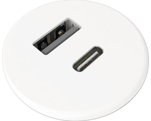 Bordsuttag FORMING FUNCTION Powerdot Micro USB-A & USB-C vit