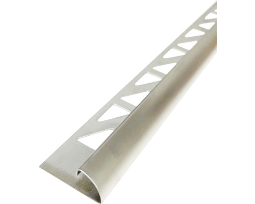 Kakellist MIRAVA rundad rostfritt stål borstad 300 cm 12,5 mm Kakelprofil av metall