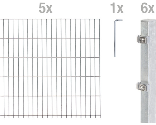 Stålnätspanel set ALBERTS med dubbla trådar 6/5/6 1000x120cm varmförzinkad