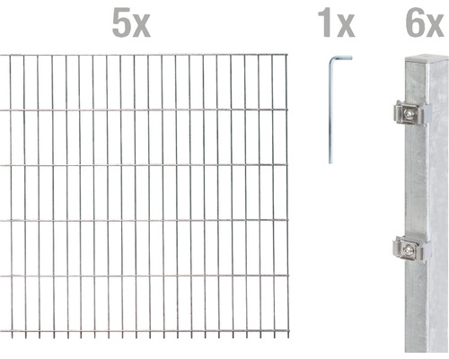 Stålnätspanel set ALBERTS med dubbla trådar 6/5/6 1000x140cm varmförzinkad