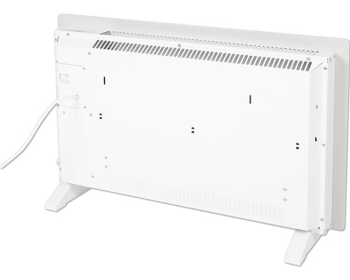 Baksida av en elektrisk värmare med fötter.