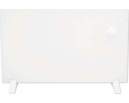 Vit glasvärmare med digital display och stativ