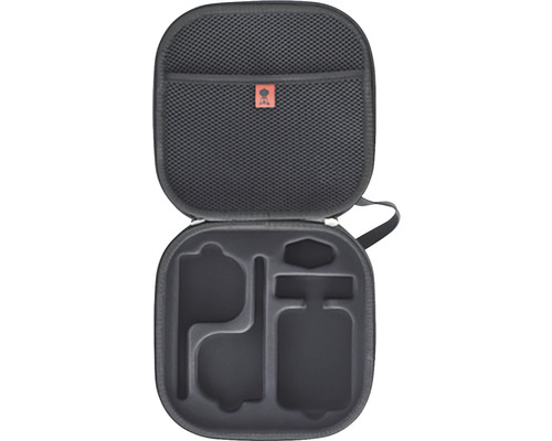 Öppen svart bärväska med fack för grilltillbehör