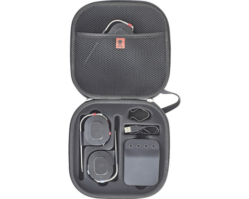 Öppen väska med Weber grilltermometer tillbehör