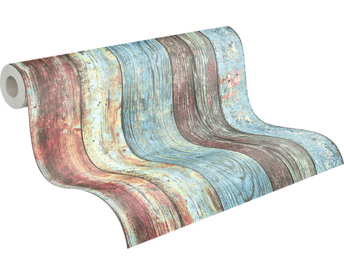 Tapetrulle med träplanksmönster