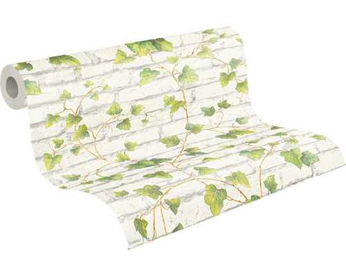 Tapetrulle med tegel- och murgrönsmönster
