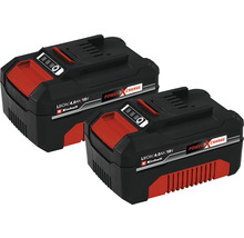 Två Einhell Power X-Change 18 V 4,0 Ah litiumjonbatterier