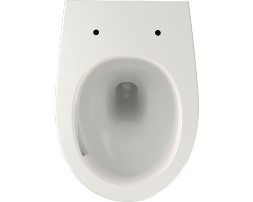 Vägghängd toalett i keramik, uppifrån