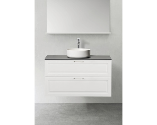 Tvättställ med tvättställsskål, armatur och spegel