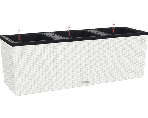 Självvattnande blomlåda LECHUZA Trio Cottage plast 100x32,5x34,5cm vit Rektangulär blomlåda med bevattningssystem