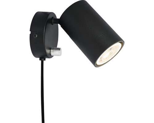 Svart vägglampa med dimmer