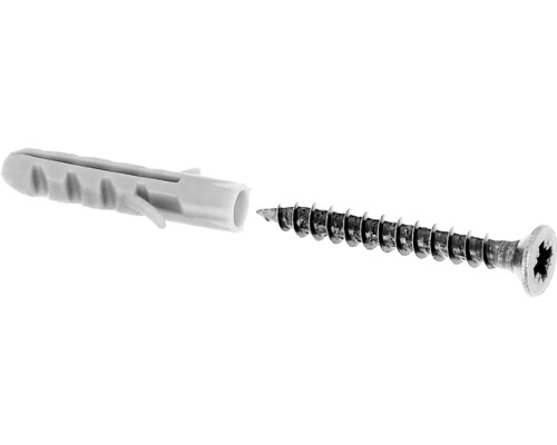 Befästningsskruvset KAISERTHAL 4x20mm förzinkad 10-pack Plugg och skruv för fastsättning