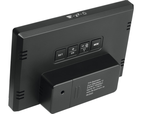 Baksidan av en väderstation med manöverelement