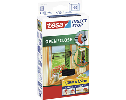 Flugnät TESA Insect Stop till fönster Comfort antracit 130x150cm