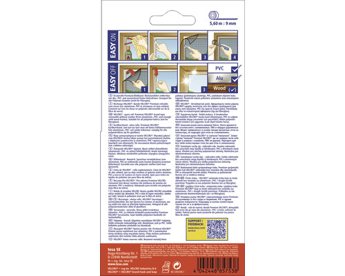 Tesa kardborreband för flug- och insektsnät, monteringstejp med exempel på användningsområden