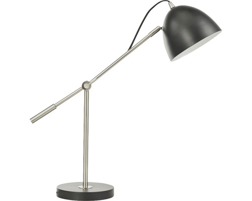 Skrivbordslampa ORIVA Montreal 25W E27 56x60cm nickel borstad svart