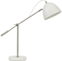 Skrivbordslampa ORIVA Montreal 25W E27 56x60cm nickel borstad vit-thumb-0