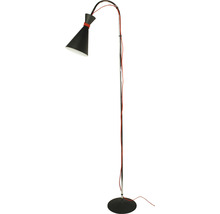 Golvlampa med justerbar arm och konisk lampskärm