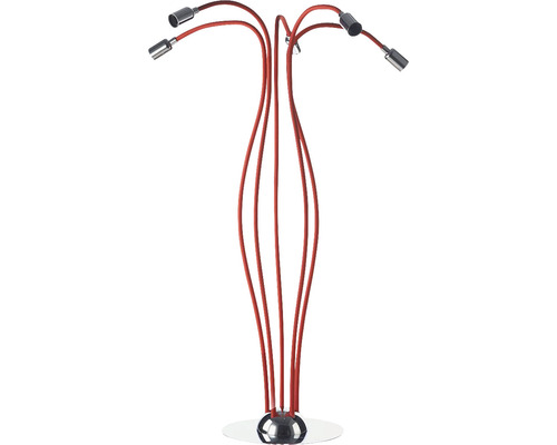 Golvlampa ORIVA Flex 60W E27 148x50cm krom röd Golvlampa ORIVA Flex 60W E27 148x50cm krom röd