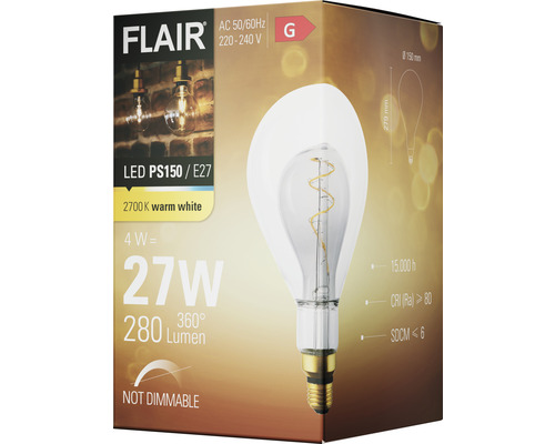 Förpackning för en Flair LED-lampa PS150 E27