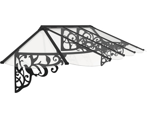 Tak med blommönster och transparent täckning