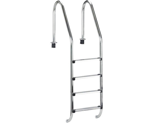 Poolstege i rostfritt stål med fyra steg