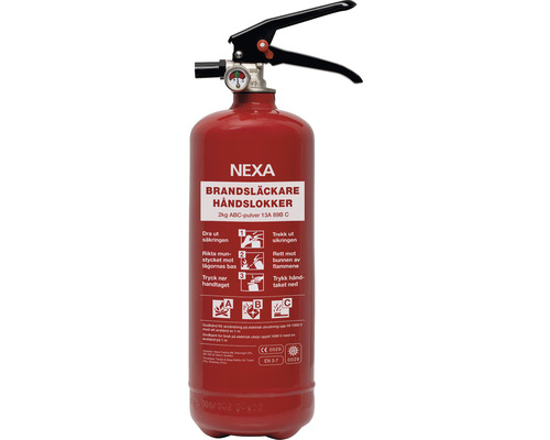 Brandsläckare NEXA pulver 2kg 13A 89B röd Brandsläckare NEXA pulver 2kg 13A 89B röd