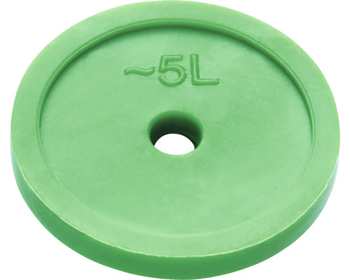Grön bevattningsbricka med en volym på cirka 5 liter.