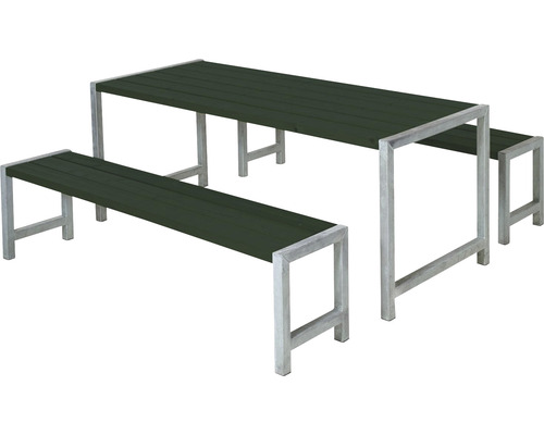 Picknickbord PLUS trä/stål 186cm grön
