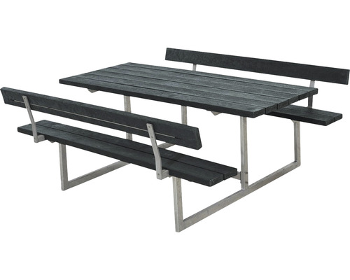 Picknickbord PLUS Basic 2 ryggstöd ReTex/stål 177cm grå
